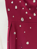 Elegant Celebrity Evening Party Gowns Women's Heavy Industry Diamonds Beading Sleeveless Tank Long Dress Vestidos