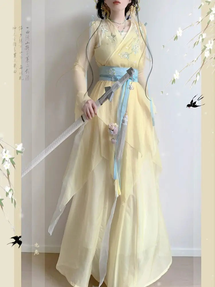 Olive Girl Red Embroidered Hanfu Dress for Ren Faire 2026 Garden Wedding Fairycore Photoshoot Everyday Wear S-L XS-3XL Plus Size Chinese Heritage Fashion Women