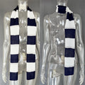 Fashion Striped Sweater Cardigan With Scarf Female Loose Thin Hollow Knitted Top Lantern Sleeve Contrast Color Retro Top