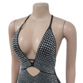 Sexy Evening Rhinestone Maxi Dress Glitter Bodycon Club Birthday Party Dress Women Backless Birthday Long Prom Vestidos