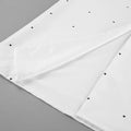 Romantic Dates White Dot Print Tank Top for Women Bow Neck Sleeveless Back Slit Design Slimming for Office Commute