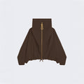Solid Spliced Metal Zipper Jacket for Women Hooded Batwing Sleeve Patchwork Drawstring Hem Loose Sport Casual Jackets Female