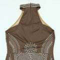 Sexy Rhinestone Patchwork Bodycon Dresses for Women Mesh See Through Sleeveless Birthday Party Evening Prom Maxi Dresses