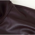 Fashion Women's Drawstring Short Leather Jacket Stand Collar Long Sleeve Ruffle Zipper Female Coat 2026 Autumn Lady Chic Jackets