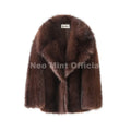 Luxury Fashion Women Yellow Striped Faux Fur Jacket Coat Chic Girls 2025 Winter Oversized Warm Outerwear Overcoat