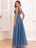 Sexy Prom Bridesmaid Dresses for Women Elegant Mesh Birthday Evening Party Dress Woman Maxi Sequin Summer Dress Vestidos