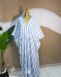 2026 Fall Holiday Half Batwing Sleeve Striped Print Loose Long Dress Street Women Party Vestidos Maxi Dresses Vestidos