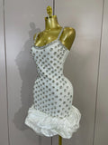 Women Luxury Diamonds Sleeveless Bodycon Bandage Mini Dress High Street Celebrate Evening Prom Club Elegant Birthday Party Dress
