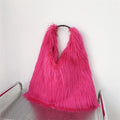 00s Cool Y2k Street Girls Hot Fluffy Furry Shoulder Bag Women Luxury Brand Fashion Faux Fur Hobos Big Tote Bag Harajuku Handbags