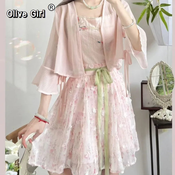 Olive Girl Hanfu Dress 2026 S-XL XS-3XL Plus Size Hanfu Chinese Dress Traditional Chinese Clothing Chinese Heritage Fashion Women