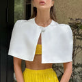 Women Gold Sparkle Capelet Top Elegant Shiny Tweed Shoulder Wrap Turtleneck Short Cloak 2026 Spring Lady Evening Party Outfit