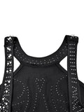 Women Sexy Backless Hot Drilling Process Party Club Night Maxi Dress Pearl Beading Rhinestone Birthday Evening Long Dress