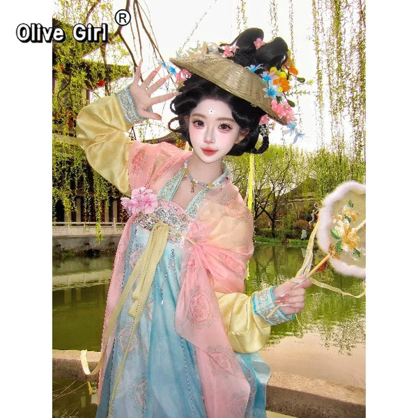 Olive Girl Hanfu Dress 2026 S-XL XS-3XL Plus Size Hanfu Chinese Dress Traditional Chinese Clothing Chinese Heritage Fashion Women