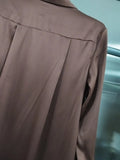 Brown Spliced Folds Two Piece Set Female Lapel Long Sleeve Shirt Vintage Commute Women's Trousers Sets Fashion New
