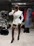 Chic Deconstructed Women's Blazer Full Sleeve Double-Breasted Waist-Closed Lady Jackets 2026 Autumn Female Street Coats New
