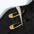 Chic Spliced Metal Pin Slimming Blazer for Women Notched Collar Long Sleeve Patchwork Mesh Hollow Out Fashion Jacket Female