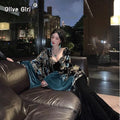Gold Velvet Embroidery Contrasting Coat High-end Jacket Elegant Blue Gold+patchwork Dress for Women's Clothing Spring Autumn