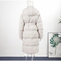 Warm Stand Neck Cotton Long Coats Women Elegant Single Breasted Zipper Belt Lace Up Outwear Female Winter Chic High Streetwear