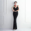 2025 Sequin Long Strap Evening Dress Party Etiquette Celebration Robe Dress Sleeveless V-neck Robe Sexy Gowns Maxi Dress