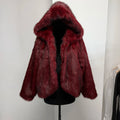Women Fur Coat Women 2025 Plush Red Bomber Jacket Solid Crop Long Sleeve Jacket Warm Winter Coats Female Casual Coats