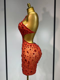 New Arrival Women Sexy Backless Hollow Out Diamond Evening Prom Gown Birthday Luxury Celebrate Stage Nightclub Outfit