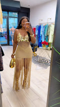 Sexy Cutout Crochet Beach Dress 2026 Summer Women One Shoulder Backless Knitted Sequined Fringe Tassel Midi Dress Clubwear
