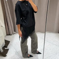 Elegant Lace Patchwork Satin Mini Dress Women High Collar Flare Sleeve See Through Party Dresses Autumn Lady Evening Robes