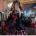 Olivegirl Black and Red Lolita Dress JSK Sweet Hotsweet Iolita Dress Cute Anime Cosplay Female Dress Birthday Party Party