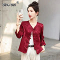 Olive Girl Red Embroidered Embroidered Jacket for Ren Faire 2026 Garden Wedding Fairycore Photoshoot Everyday Wear M-XXL XS-3XL Plus Size Hand Embroidered Romantic Garden Party Editorial Not Costume Chinese Heritage Fashion Women