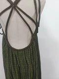 Solid Loose Hollow Out Dresses for Women O Neck Sleeveless High Waist Minimalist Dress Femle Clothes