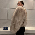 Chic Street Blogger Fashion Girls Winter Trendy Faux Raccoon Fox Fur Coat Jacket Women Thick Warm Cropped Fluffy Overcoats