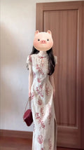 Olive Girl Red Embroidered Qipao for Garden Wedding 2026 Fairycore Photoshoot Everyday Wear S-XXL XS-3XL Plus Size Hand Embroidered Romantic Garden Party Editorial Not Costume Qipao Cheongsam Chinese Dress Chinese Heritage Fashion Women