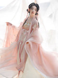 Olive Girl Pink Embroidered Fairy Dress for Ren Faire 2026 Garden Wedding Fairycore Photoshoot Everyday Wear S-L XS-3XL Plus Size Embroidered Flowing Sleeve Romantic Editorial Not Costume Fairy Dress Cottagecore Dress Chinese Heritage Fashion Women
