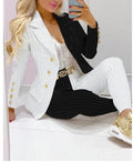 Elegant INS Paisley Butterfly Blazer Suit and Pants Two 2 Piece Set  Women 2022 Autumn Winter Street Outfit Tracksuit