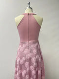 REAL PHOTO Pink Evening Dresses 2026 Luxury Woman  A Line Formal Flowers Prom Gowns Cocktail Special Occasion Gown Applique