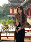 Olive Girl Dramatic Jacquard Set for Garden Wedding 2026 Fairycore Photoshoot Everyday Wear Jacquard S-XL XS-3XL Plus Size Dramatic Silhouette Romantic Garden Party Editorial Not Costume Jacquard Set Chinese Set Chinese Heritage Fashion Women