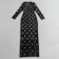 Sparkly Diamond Women Long Sleeve Sexy Bodycon Long Bandage Dress Evening Party Elegant Red Carpet Birthday Fashion Outfi