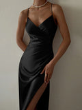 Sexy Black Backless Slip Summer Dress Women Wedding Guest Party Birthday Dress Woman Elegant Bridesmaid Evening Dresses Vestidos