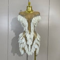 Elegant Sparkly Diamonds Pearl Mesh Stretch Mini Dress Women Evening Party Birthday Wedding Gown Photo Shoot Sexy Stage Outfit