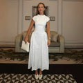 Elegant Polka Dot Long Dress Women's High Waist A-line Maxi Dresses Evening Party Summer Holiday Resort Blue Black Green White