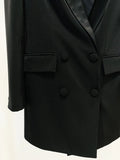 Black Slim Women Long Suit Blazer For Wedding Luxury Crystal Diamond Vestidos Formal Office Lady Custom Made Prom Party Gown