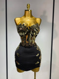 Women Long Sleeve Sequin Mini Bodycon Three Piece Set Birthday Evening Party Costume Bar Nightclub Performance Stage Outfit