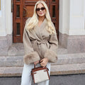 Fox Fur Woolen Coats Women's Short Coat Office Lady Removable Elegant Double-sided Wool Overcoat 2026 New Cardigan Jacket