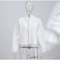 Elegant Women's Knitted Cropped Jacket Coat Cardigan Long Sleeve Sweater Top Streetwear Outfit 2026 Spring New Casual Daily Wear