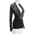 Luxury Fur Deep V Collar Romper Women Full Sleeve Sexy Skinny Fitness Activity Streetwear Hipster Workout Playsuit