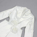 Elegant Beaded pearls blazer pants set Suits women flower white slim blazer +Sexy Mesh See Through sequin Trousers two-piece set
