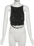 Swing Strip Camisole Women Sexy Hollow Irregular Backless Skinny Midnight Street Summer Trend Wild Party Hottie Vest
