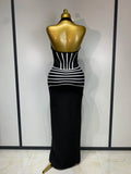 Women Sexy Halter Neck Maxi Long Bandage Dress Black Sleeveless Backless Bodycon Birthday Dress Evening Party Prom Gown