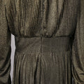 Solid Spliced Belt Slim Pleated Dresses For Women Turtleneck Long Sleeve High Waist Temperament Long Dress Female Clothes