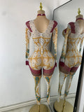 Glitter Rhinestones Women Spandex Skinny Jumpsuit High Strecht Dance Performance Nightclub Stage Glamorous Event Luxury Rompers